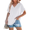 image:imageWIHOLL Womens Summer Tops Short Dolman Sleeve Shirts 2026 Fashion V Neck Outfits Clothes1white