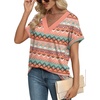 image:imageWIHOLL Womens Summer Tops Short Dolman Sleeve Shirts 2026 Fashion V Neck Outfits Clothes2boho Stripes 2