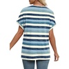 image:imageWIHOLL Womens Summer Tops Short Dolman Sleeve Shirts 2026 Fashion V Neck Outfits Clothes2striped  Blue