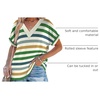 image:imageWIHOLL Womens Summer Tops Short Dolman Sleeve Shirts 2026 Fashion V Neck Outfits Clothes2striped  Green