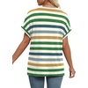 image:imageWIHOLL Womens Summer Tops Short Dolman Sleeve Shirts 2026 Fashion V Neck Outfits Clothes2striped  Green