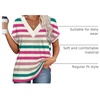 image:imageWIHOLL Womens Summer Tops Short Dolman Sleeve Shirts 2026 Fashion V Neck Outfits Clothes2striped  Hot Pink