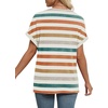 image:imageWIHOLL Womens Summer Tops Short Dolman Sleeve Shirts 2026 Fashion V Neck Outfits Clothes2striped  Orange