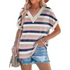 image:imageWIHOLL Womens Summer Tops Short Dolman Sleeve Shirts 2026 Fashion V Neck Outfits Clothes2striped  Pink