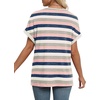 image:imageWIHOLL Womens Summer Tops Short Dolman Sleeve Shirts 2026 Fashion V Neck Outfits Clothes2striped  Pink