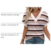 image:imageWIHOLL Womens Summer Tops Short Dolman Sleeve Shirts 2026 Fashion V Neck Outfits Clothes2striped  Purple