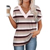 image:imageWIHOLL Womens Summer Tops Short Dolman Sleeve Shirts 2026 Fashion V Neck Outfits Clothes2striped  Purple