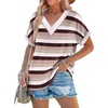 image:imageWIHOLL Womens Summer Tops Short Dolman Sleeve Shirts 2026 Fashion V Neck Outfits Clothes2striped  Purple