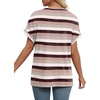 image:imageWIHOLL Womens Summer Tops Short Dolman Sleeve Shirts 2026 Fashion V Neck Outfits Clothes2striped  Purple