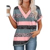 image:imageWIHOLL Womens Summer Tops Short Dolman Sleeve Shirts 2026 Fashion V Neck Outfits Clothes2stripes PinkBlue