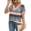 image:imageWIHOLL Womens Summer Tops Short Dolman Sleeve Shirts 2026 Fashion V Neck Outfits Clothes2stripes PinkBlue