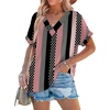 image:imageWIHOLL Womens Summer Tops Short Dolman Sleeve Shirts 2026 Fashion V Neck Outfits Clothes3black Stripes