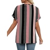 image:imageWIHOLL Womens Summer Tops Short Dolman Sleeve Shirts 2026 Fashion V Neck Outfits Clothes3black Stripes