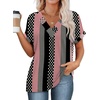 image:imageWIHOLL Womens Summer Tops Short Dolman Sleeve Shirts 2026 Fashion V Neck Outfits Clothes3black Stripes
