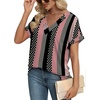 image:imageWIHOLL Womens Summer Tops Short Dolman Sleeve Shirts 2026 Fashion V Neck Outfits Clothes3black Stripes