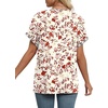 image:imageWIHOLL Womens Summer Tops Short Dolman Sleeve Shirts 2026 Fashion V Neck Outfits Clothes3floral Red