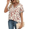 image:imageWIHOLL Womens Summer Tops Short Dolman Sleeve Shirts 2026 Fashion V Neck Outfits Clothes3floral Red