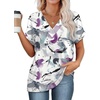 image:imageWIHOLL Womens Summer Tops Short Dolman Sleeve Shirts 2026 Fashion V Neck Outfits Clothes3purple Printed