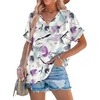 image:imageWIHOLL Womens Summer Tops Short Dolman Sleeve Shirts 2026 Fashion V Neck Outfits Clothes3purple Printed