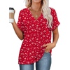 image:imageWIHOLL Womens Summer Tops Short Dolman Sleeve Shirts 2026 Fashion V Neck Outfits Clothes3red Spot