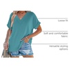 image:imageWIHOLL Womens Summer Tops Short Dolman Sleeve Shirts 2026 Fashion V Neck Outfits ClothesBlue