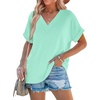 image:imageWIHOLL Womens Summer Tops Short Dolman Sleeve Shirts 2026 Fashion V Neck Outfits ClothesGreen