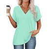 image:imageWIHOLL Womens Summer Tops Short Dolman Sleeve Shirts 2026 Fashion V Neck Outfits ClothesGreen