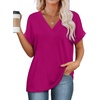 image:imageWIHOLL Womens Summer Tops Short Dolman Sleeve Shirts 2026 Fashion V Neck Outfits ClothesHot Pink