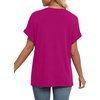 image:imageWIHOLL Womens Summer Tops Short Dolman Sleeve Shirts 2026 Fashion V Neck Outfits ClothesHot Pink