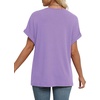 image:imageWIHOLL Womens Summer Tops Short Dolman Sleeve Shirts 2026 Fashion V Neck Outfits ClothesLight Purple