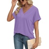 image:imageWIHOLL Womens Summer Tops Short Dolman Sleeve Shirts 2026 Fashion V Neck Outfits ClothesLight Purple