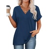 image:imageWIHOLL Womens Summer Tops Short Dolman Sleeve Shirts 2026 Fashion V Neck Outfits ClothesNavy