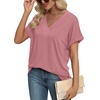 image:imageWIHOLL Womens Summer Tops Short Dolman Sleeve Shirts 2026 Fashion V Neck Outfits ClothesPink
