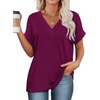 image:imageWIHOLL Womens Summer Tops Short Dolman Sleeve Shirts 2026 Fashion V Neck Outfits ClothesPurple