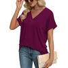image:imageWIHOLL Womens Summer Tops Short Dolman Sleeve Shirts 2026 Fashion V Neck Outfits ClothesPurple