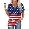 image:imageWIHOLL Womens Summer Tops Short Dolman Sleeve Shirts 2026 Fashion V Neck Outfits ClothesUsa Flag