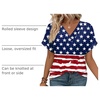 image:imageWIHOLL Womens Summer Tops Short Dolman Sleeve Shirts 2026 Fashion V Neck Outfits ClothesUsa Flag