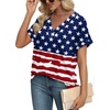 image:imageWIHOLL Womens Summer Tops Short Dolman Sleeve Shirts 2026 Fashion V Neck Outfits ClothesUsa Flag