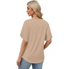 image:imageWIHOLL Womens Summer Tops Short Petal Sleeve Shirts Fashion V Neck Womens Clothing01 Beige
