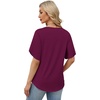 image:imageWIHOLL Womens Summer Tops Short Petal Sleeve Shirts Fashion V Neck Womens Clothing01 Deeppurple