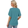 image:imageWIHOLL Womens Summer Tops Short Petal Sleeve Shirts Fashion V Neck Womens Clothing01 Lakeblue