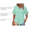 image:imageWIHOLL Womens Summer Tops Short Petal Sleeve Shirts Fashion V Neck Womens Clothing01 Lakegreen
