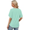 image:imageWIHOLL Womens Summer Tops Short Petal Sleeve Shirts Fashion V Neck Womens Clothing01 Lakegreen