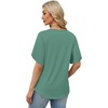 image:imageWIHOLL Womens Summer Tops Short Petal Sleeve Shirts Fashion V Neck Womens Clothing01 Lightgreen