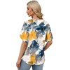 image:imageWIHOLL Womens Summer Tops Short Petal Sleeve Shirts Fashion V Neck Womens ClothingFloral 01