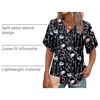 image:imageWIHOLL Womens Summer Tops Short Petal Sleeve Shirts Fashion V Neck Womens ClothingFloral 012