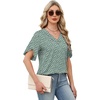 image:imageWIHOLL Womens Summer Tops Short Petal Sleeve Shirts Fashion V Neck Womens ClothingFloral 013
