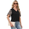 image:imageWIHOLL Womens Summer Tops Short Petal Sleeve Shirts Fashion V Neck Womens ClothingFloral 015