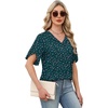 image:imageWIHOLL Womens Summer Tops Short Petal Sleeve Shirts Fashion V Neck Womens ClothingFloral 016