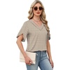 image:imageWIHOLL Womens Summer Tops Short Petal Sleeve Shirts Fashion V Neck Womens ClothingFloral 02